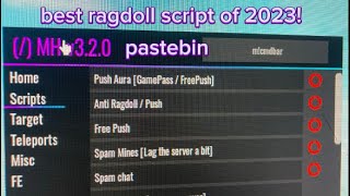 Best Ragdoll Engine Script Of 2023 keyless pastebin [upl. by Eshman]