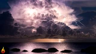 1 Hour Ocean Thunderstorm Sounds  Rain Sounds Wave Sounds Nature Sounds ♫386 [upl. by Kelam]