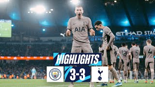 MAN CITY 33 TOTTENHAM HOTSPUR  PREMIER LEAGUE HIGHLIGHTS  INCREDIBLE LATE DRAMA AT THE ETIHAD [upl. by Noyerb]