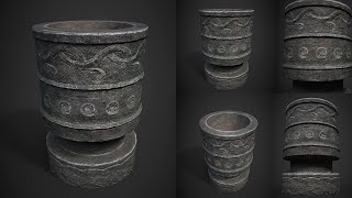 OLD STONE FIRE POT TEXTURING TUTORIAL SUBSTANCE PAINTER [upl. by Lainahtan]