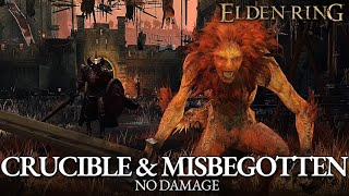 Crucible Knight amp Misbegotten Warrior Boss Fight No Damage Elden Ring [upl. by Eiral]