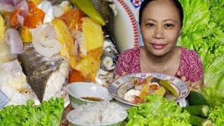 Pinangat na Isda sa Calamansi Gulay Mukbang  Filipino Food Mukbang Philippines [upl. by Euqinomahs]