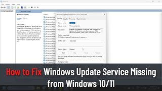 How to Fix Windows Update Service Missing from Windows 1011 [upl. by Noled]