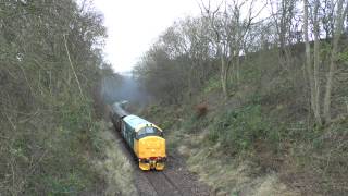 Class 37401 slipping out Birkhill [upl. by Esinahs255]