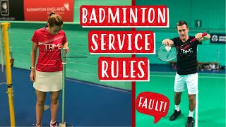 Badminton Service Rules  A quick and simple explanation of the 4 service rules in badminton [upl. by Letney]