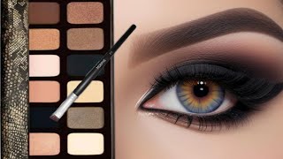 Brown Smokey Eyes with 2 Eyeshadow glittery eye makeup tutorial step by step glowbeautyparlour [upl. by Kcid]