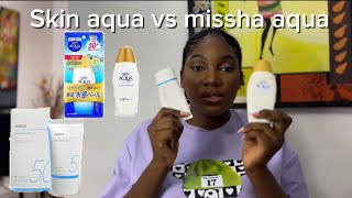 BEST SUNSCREENS FOR OILY AND DRY SKIN NO WHITE CASTE  Missha aqua amp skin aqua review [upl. by Magnus535]