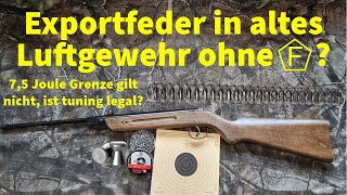 Darf man in ein altes Luftgewehr ohne F eine über 75 Joule Exportfeder einbauen [upl. by Merna]