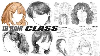 quot1H HAIR CLASSquot  SHAPE SKETCH  SHADING COLORING [upl. by Leyes]