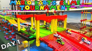 MARIO KARTS SLIME RACING  DIECAST CARS TOURNAMENT 1 [upl. by Aowda766]