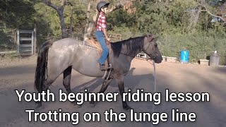 Youth Western Riding Lesson  Learning to do a Rising or Posting Trot on a Bouncy horse [upl. by Alecram]