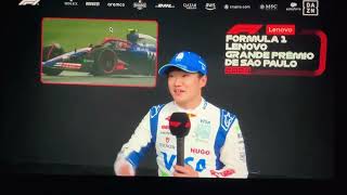 2024 Formula 1 brazil GP Yuki Tsunoda qualifying P3 interview [upl. by Ahsenik]