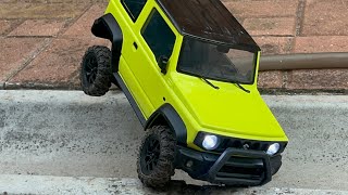 Fms 112 scale Jimny upgrades  Part 2 Oil filled shocks and make shift tyres will it work 😬 [upl. by Aitnuahs]