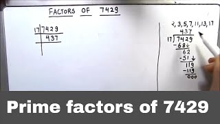 Factors of 7429  How to Find Prime Factors of 7429 by Prime Factorization  Prime Factors of 7429 [upl. by Ailelc]