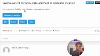 Unemployment eligibility status claimant or exhaustee meaning [upl. by Vasti]