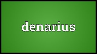 Denarius Meaning [upl. by Maisey]