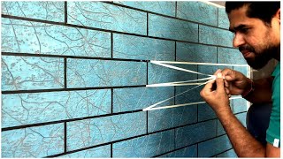 Texture wall crack design  Brick easy texture design  metallic blue design  new texture design [upl. by Lindbom969]