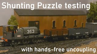 Testing the Shunting Puzzle first test with uncoupling system [upl. by Ellerrad]