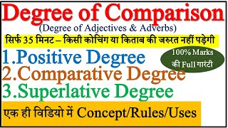 Degree of Comparison in English Grammar  Degree of Adjective  Positive Comparative amp Superlative [upl. by Bigg]