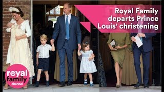 Royal Family departs Prince Louis christening [upl. by Greenwell446]