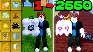 Level 1  2550 With All Elemental Fruits in Blox Fruits [upl. by Ahsia523]