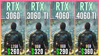 RTX 3060 vs RTX 3060 TI vs RTX 4060 vs RTX 4060 TI  Test in 20 Games  1080p  1440p  4K [upl. by Kerwin694]