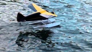 RC Stinson SR6 Float Plane First Taxi [upl. by Stanwood]