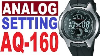 Casio AQ160 manual 3319 module for set analog time [upl. by Nowed]