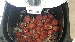 Linguiça na fritadeira sem óleo  Airfryer [upl. by Torrin534]