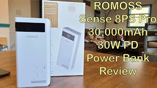 ROMOSS Sense 8PS Pro 30000mAh 30W Power Bank Review [upl. by Leisha422]