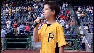 Shane Treloar sings National Anthem at PNC Park 91411 [upl. by Niawat]