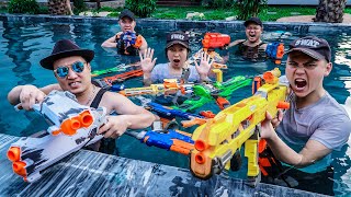 LTT Game Nerf War  Couple Warriors SEAL X Skill Nerf Guns Go Swimming In Villa Fight Rocket Crazy [upl. by Atter]