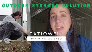 Patiowell 10x10 Metal Shed Assembly  Dad to the resue [upl. by Judi]