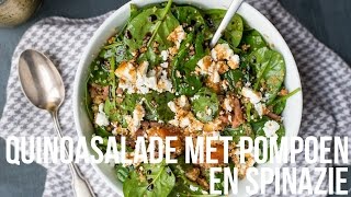 RECEPT Quinoasalade met pompoen en spinazie  OhMyFoodness [upl. by Eetsim]