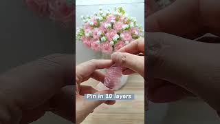 Handmade diy ribbon rose flowershandmade handmadegifts flowers gift ribbon rose handmadecraft [upl. by Avie]