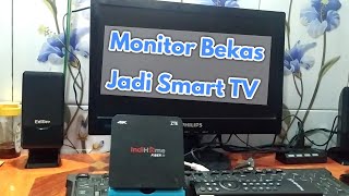 Monitor komputer jadul jadi smart TV  Android tv box zte b860h v5 [upl. by Asel]