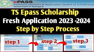 Ts epass scholarship fresh application step by step process how to apply scholarship in Telugu 2023 [upl. by Kathryn108]