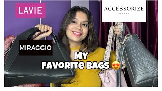 My MOST Favorite Bags  Bags Collection  Accessorize London Miraggio Lavie and Baggit [upl. by Ire634]