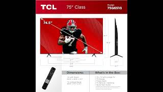 Review TCL 75Inch Q65 QLED 4K UHD Smart TV with Google TV  Dolby Atmos 2024 [upl. by Chamkis]