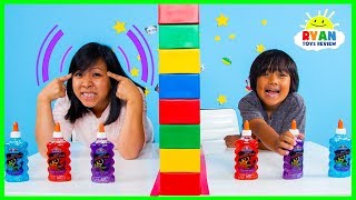 Twin Telepathy Slime Challenge Ryan vs Mommy [upl. by Blossom]