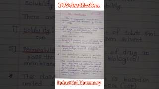 BCS classification subscribeindustrialpharmacy 5thsemester shortsfeed shorts viral trending [upl. by Emirak393]