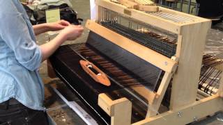 Bucky Lab weaving on a 8 shaft table loom [upl. by Danieu]