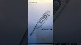 Digital Thermometer Drawing  easy art shorts medical medicalequipment thermometer [upl. by Oler419]