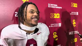 Jaylin Smith talks USC vs UCLA rivalry after practice on Wednesday [upl. by Adnaval301]