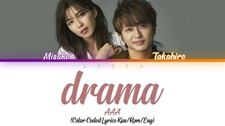 AAA  drama Color Coded Lyrics KanRomEng [upl. by Kerat401]