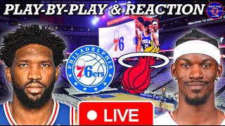 Philadelphia Sixers vs Miami Heat Live PlayByPlay amp Reaction [upl. by Fira]