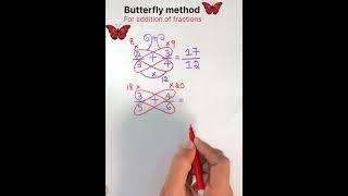 Butterfly method for adding fractionsmathsfastmath [upl. by Gerianna654]