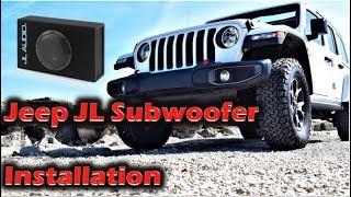 JEEP JL SUBWOOFER INSTALLATION JL AUDIO ACS112LGTW1 12quot powered subwoofer [upl. by Lindsay]