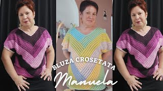 Bluza crosetata Manuela Partea I [upl. by Eelarual]