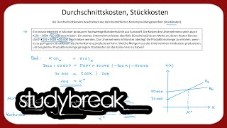 Durchschnittskosten Stückkosten  Kosten und Leistungsrechnung [upl. by Alburg605]